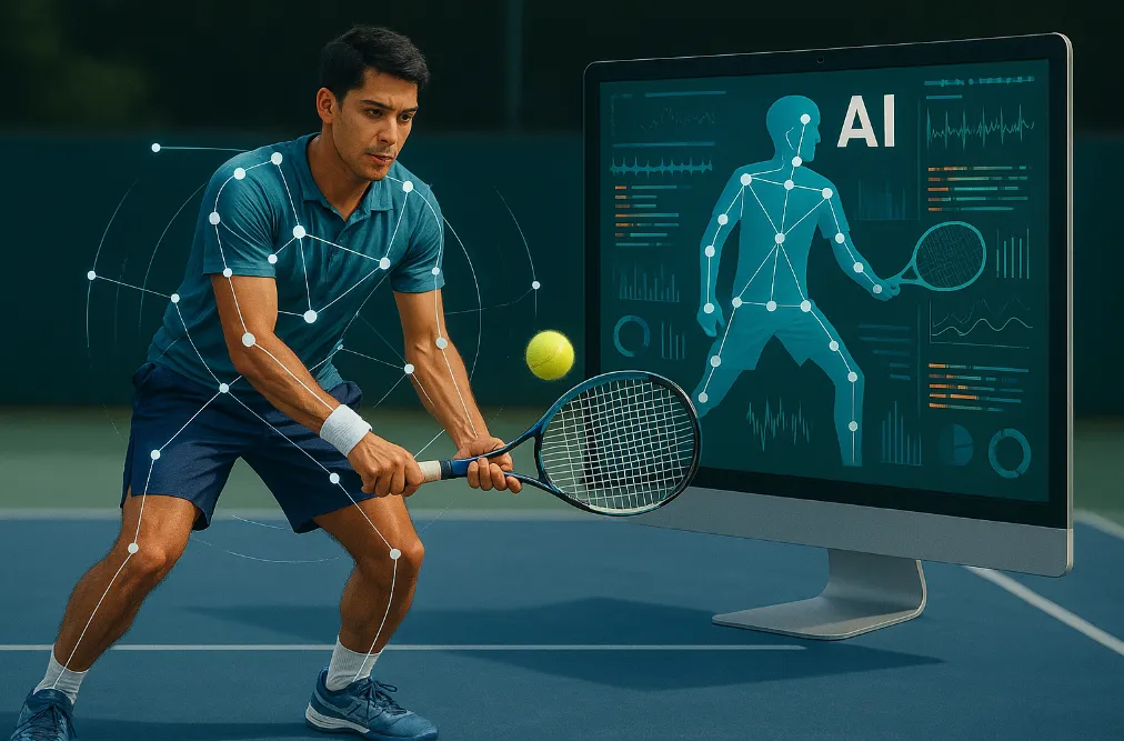AI biomechanics report showing swing analysis